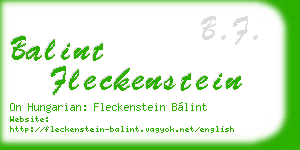 balint fleckenstein business card